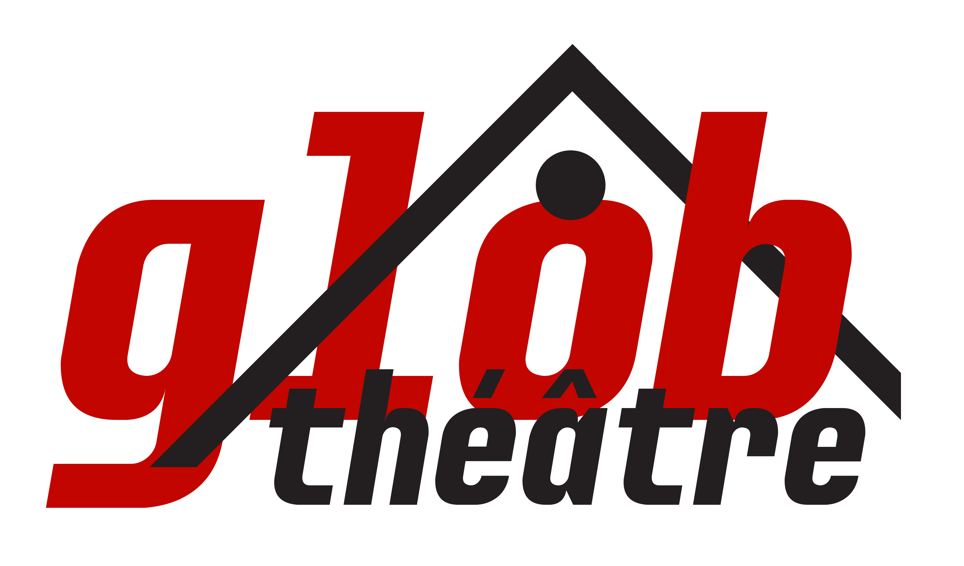 logo glob Theatre fond blanc rouge